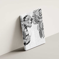 Japanese Irezumi and Hawaiian Polynesian Art Tattoo Canvas Wall Art White Color - Wonder Print Shop