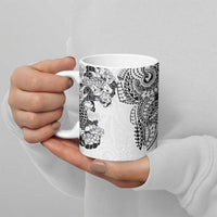 Japanese Irezumi and Hawaiian Polynesian Art Tattoo Ceramic Mug White Color - Wonder Print Shop