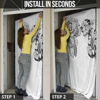 Japanese Irezumi and Hawaiian Polynesian Art Tattoo Door Cover White Color - Wonder Print Shop