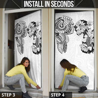 Japanese Irezumi and Hawaiian Polynesian Art Tattoo Door Cover White Color - Wonder Print Shop