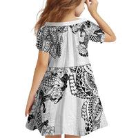 Japanese Irezumi and Hawaiian Polynesian Art Tattoo Family Matching Off Shoulder Maxi Dress and Hawaiian Shirt White Color - Wonder Print Shop