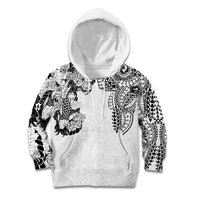 Japanese Irezumi and Hawaiian Polynesian Art Tattoo Kid Hoodie White Color - Wonder Print Shop