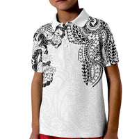 Japanese Irezumi and Hawaiian Polynesian Art Tattoo Kid Polo Shirt White Color - Wonder Print Shop