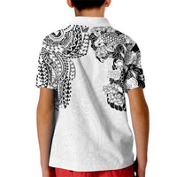 Japanese Irezumi and Hawaiian Polynesian Art Tattoo Kid Polo Shirt White Color - Wonder Print Shop