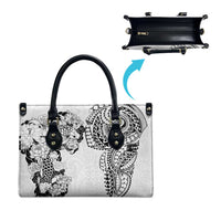 Japanese Irezumi and Hawaiian Polynesian Art Tattoo Leather Bag White Color - Wonder Print Shop