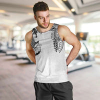Japanese Irezumi and Hawaiian Polynesian Art Tattoo Men Tank Top White Color - Wonder Print Shop