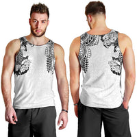 Japanese Irezumi and Hawaiian Polynesian Art Tattoo Men Tank Top White Color - Wonder Print Shop