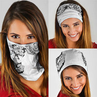 Japanese Irezumi and Hawaiian Polynesian Art Tattoo Neck Gaiter White Color - Wonder Print Shop