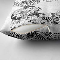 Japanese Irezumi and Hawaiian Polynesian Art Tattoo Pillow Cover White Color - Wonder Print Shop