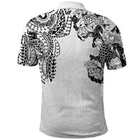 Japanese Irezumi and Hawaiian Polynesian Art Tattoo Polo Shirt White Color - Wonder Print Shop