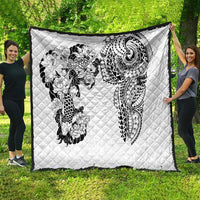 Japanese Irezumi and Hawaiian Polynesian Art Tattoo Quilt White Color - Wonder Print Shop