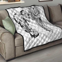 Japanese Irezumi and Hawaiian Polynesian Art Tattoo Quilt White Color - Wonder Print Shop