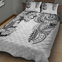 Japanese Irezumi and Hawaiian Polynesian Art Tattoo Quilt Bed Set White Color - Wonder Print Shop