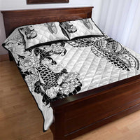 Japanese Irezumi and Hawaiian Polynesian Art Tattoo Quilt Bed Set White Color - Wonder Print Shop