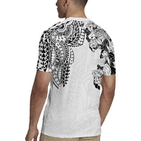 Japanese Irezumi and Hawaiian Polynesian Art Tattoo Rugby Jersey White Color - Wonder Print Shop