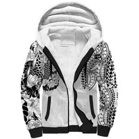 Japanese Irezumi and Hawaiian Polynesian Art Tattoo Sherpa Hoodie White Color - Wonder Print Shop