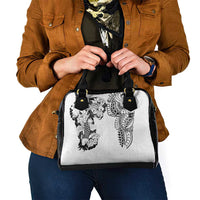 Japanese Irezumi and Hawaiian Polynesian Art Tattoo Shoulder Handbag White Color - Wonder Print Shop