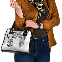 Japanese Irezumi and Hawaiian Polynesian Art Tattoo Shoulder Handbag White Color - Wonder Print Shop
