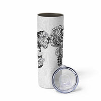 Japanese Irezumi and Hawaiian Polynesian Art Tattoo Skinny Tumbler White Color - Wonder Print Shop