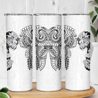 Japanese Irezumi and Hawaiian Polynesian Art Tattoo Skinny Tumbler White Color - Wonder Print Shop