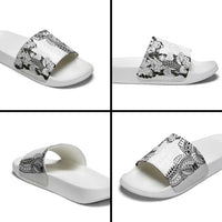 Japanese Irezumi and Hawaiian Polynesian Art Tattoo Slide Sandals White Color - Wonder Print Shop