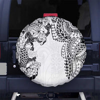 Japanese Irezumi and Hawaiian Polynesian Art Tattoo Spare Tire Cover White Color - Wonder Print Shop