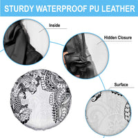 Japanese Irezumi and Hawaiian Polynesian Art Tattoo Spare Tire Cover White Color - Wonder Print Shop