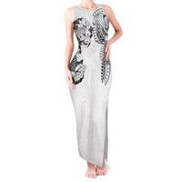Japanese Irezumi and Hawaiian Polynesian Art Tattoo Tank Maxi Dress White Color - Wonder Print Shop
