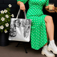 Japanese Irezumi and Hawaiian Polynesian Art Tattoo Tote Bag White Color - Wonder Print Shop