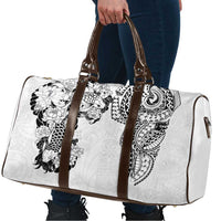 Japanese Irezumi and Hawaiian Polynesian Art Tattoo Travel Bag White Color - Wonder Print Shop