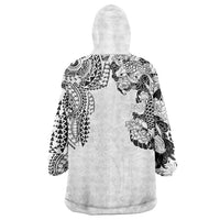 Japanese Irezumi and Hawaiian Polynesian Art Tattoo Wearable Blanket Hoodie White Color - Wonder Print Shop