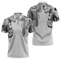 Japanese Irezumi and Hawaiian Polynesian Art Tattoo Zipper Polo Shirt White Color - Wonder Print Shop