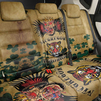 The Irishman-Notorious Back Car Seat Cover Old School Tattoos and Shamrocks Grunge Style