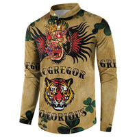 The Irishman-Notorious Button Sweatshirt Old School Tattoos and Shamrocks Grunge Style