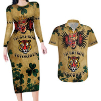 The Irishman-Notorious Couples Matching Long Sleeve Bodycon Dress and Hawaiian Shirt Old School Tattoos and Shamrocks Grunge Style