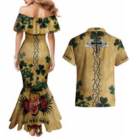 The Irishman-Notorious Couples Matching Mermaid Dress and Hawaiian Shirt Old School Tattoos and Shamrocks Grunge Style