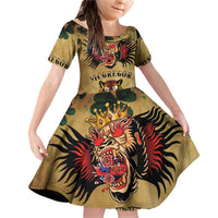 The Irishman-Notorious Family Matching Off Shoulder Short Dress and Hawaiian Shirt Old School Tattoos and Shamrocks Grunge Style