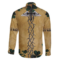 The Irishman-Notorious Family Matching Off Shoulder Short Dress and Hawaiian Shirt Old School Tattoos and Shamrocks Grunge Style