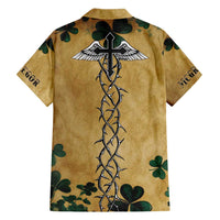The Irishman-Notorious Family Matching Short Sleeve Bodycon Dress and Hawaiian Shirt Old School Tattoos and Shamrocks Grunge Style