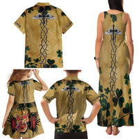 The Irishman-Notorious Family Matching Tank Maxi Dress and Hawaiian Shirt Old School Tattoos and Shamrocks Grunge Style