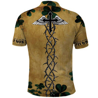 The Irishman-Notorious Polo Shirt Old School Tattoos and Shamrocks Grunge Style