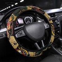 The Irishman-Notorious Steering Wheel Cover Old School Tattoos and Shamrocks Grunge Style