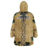 The Irishman-Notorious Wearable Blanket Hoodie Old School Tattoos and Shamrocks Grunge Style