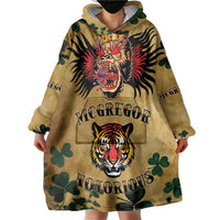 The Irishman-Notorious Wearable Blanket Hoodie Old School Tattoos and Shamrocks Grunge Style
