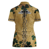 The Irishman-Notorious Women Polo Shirt Old School Tattoos and Shamrocks Grunge Style