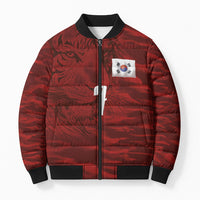 Custom South Korea National Football Bomber Puffer Jacket Tigers-Taegeuk Warriors Red