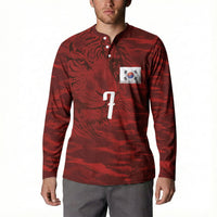 Custom South Korea National Football Button Sweatshirt Tigers-Taegeuk Warriors Red