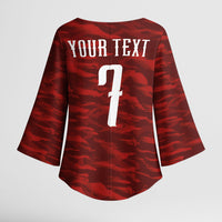 Custom South Korea National Football Kimono Sleeve Blouse Tigers-Taegeuk Warriors Red