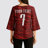 Custom South Korea National Football Kimono Sleeve Blouse Tigers-Taegeuk Warriors Red