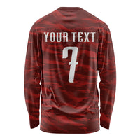 Custom South Korea National Football Long Sleeve Shirt Tigers-Taegeuk Warriors Red